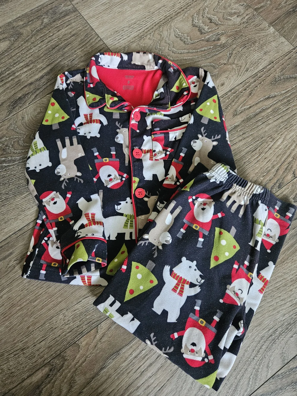 Set Of Boys Christmas Fleece Pajamas